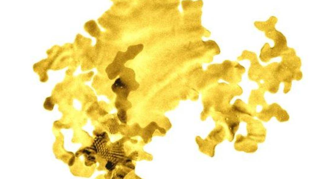 Zwei Atome dick: Britische Forscher haben die laut eigenen Angaben dünnsten Goldplättchen der Welt hergestellt.