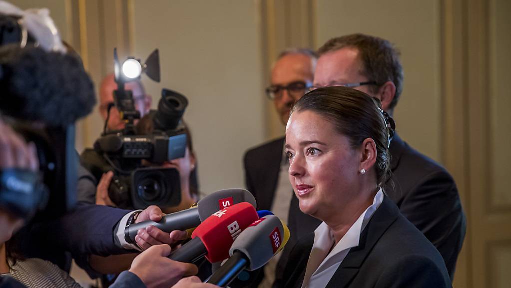 Die Thurgauer Regierungsrätin Carmen Haag (Mitte) tritt auf Ende Mai 2022 zurück.