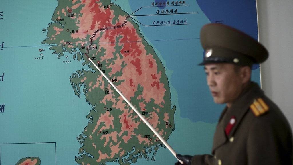 Ein nordkoreanischer General kommentiert die Lage an der Grenze zwischen Süd- und Nordkorea. (Archivbild)