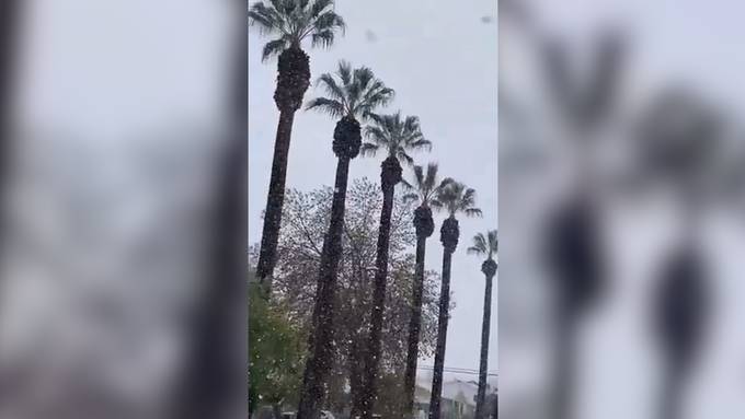 Verschneite Strände: Seltener Wintersturm fegt über Kalifornien hinweg