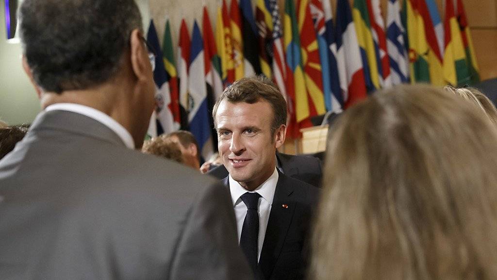 Die Marktwirtschaft muss sozialer werden: Frankreichs Präsident Emmanuel Macron an der ILO-Versammlung in Genf.