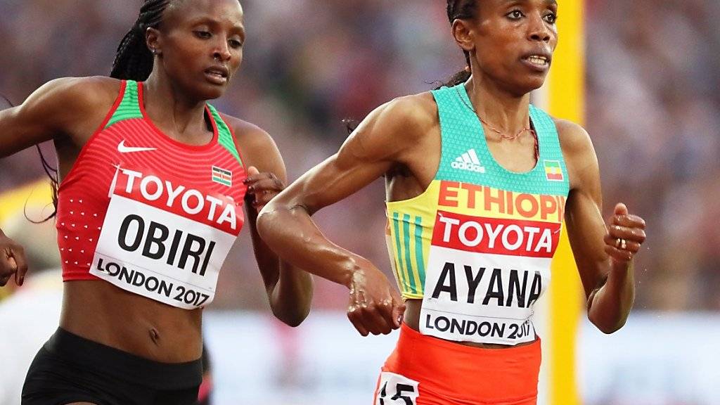 Hellen Obiri und Almaz Ayana lieferten sich lange Zeit ein Kopf-an-Kopf-Rennen