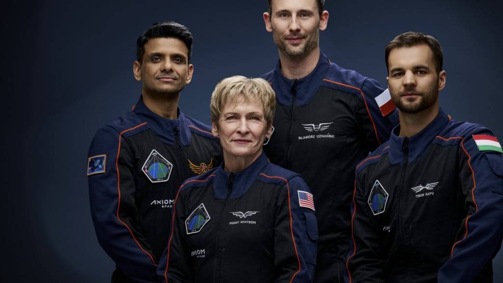 Zur «Ax-4»-Mannschaft gehören der Inder Shubhanshu Shukla, der Ungar Tibor Kapu, der Pole Slawosz Uznanski-Wisniewski und die frühere Nasa-Astronautin Peggy Whitson.