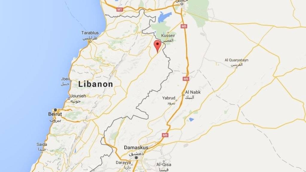In der libanesischen Ortschaft Kaa unweit der syrischen Grenze sprengen sich mehrere Attentäter in die Luft. (Bild googlemaps)