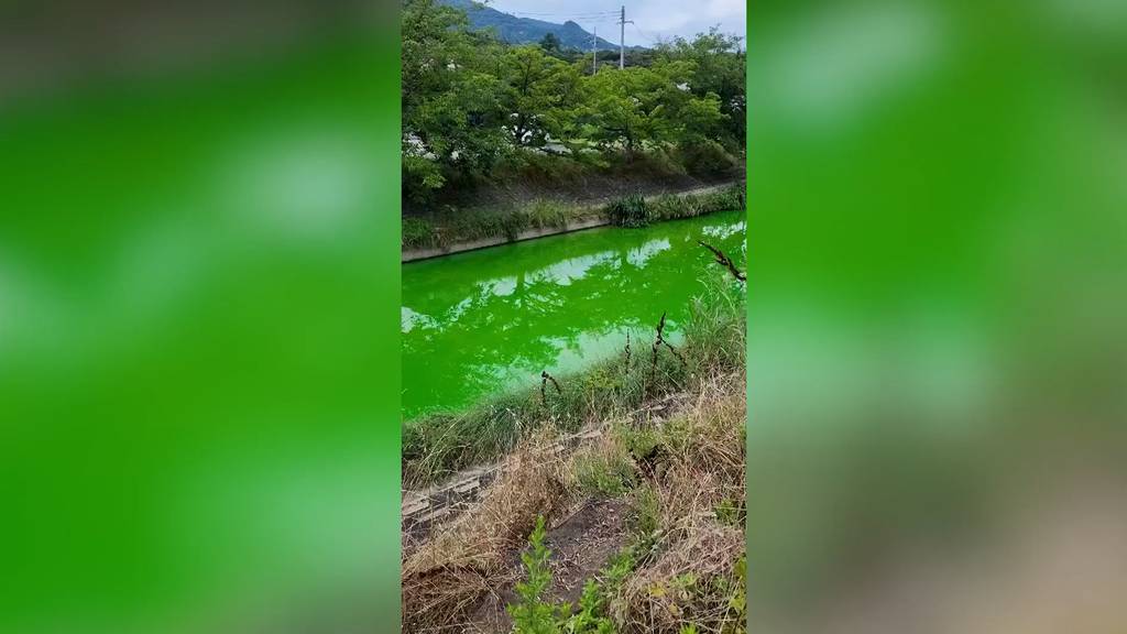 Chemikalien färben Fluss in Japan giftgrün