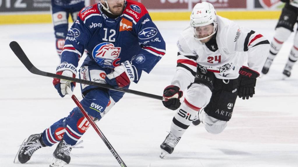 Die Spiele der National League - hier eine Szene aus dem Playoff-Final im April 2025 zwischen den ZSC Lions und dem HC Lausanne - werden bis Ende der Saison 2034/35 allesamt auf MySports zu sehen sein