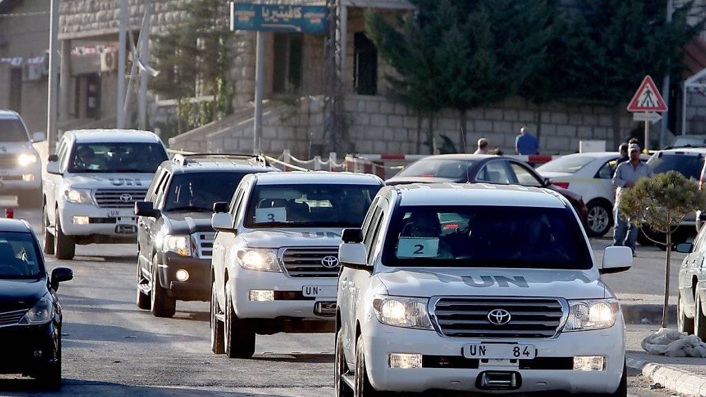 UNO-Inspektoren auf dem Weg vom Libanon nach Syrien: Der UNO-Sicherheitsrat beschloss, dass Giftgasangriffe in Syrien für ein weiteres Jahr untersucht werden sollen. (Symbolbild)