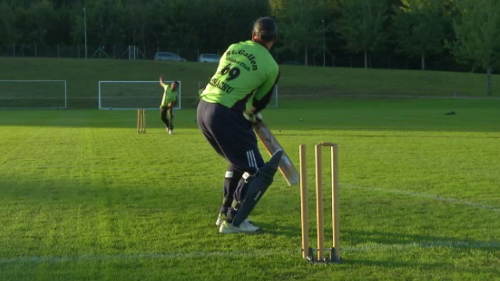 Cricket-Training auf dem St.Galler Gründenmoos