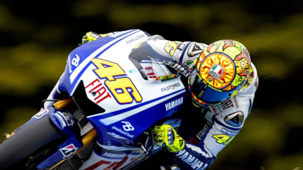 Immer mit der Nummer 46 unterwegs: Valentino Rossi auf seiner erfolgbringenden Yamaha