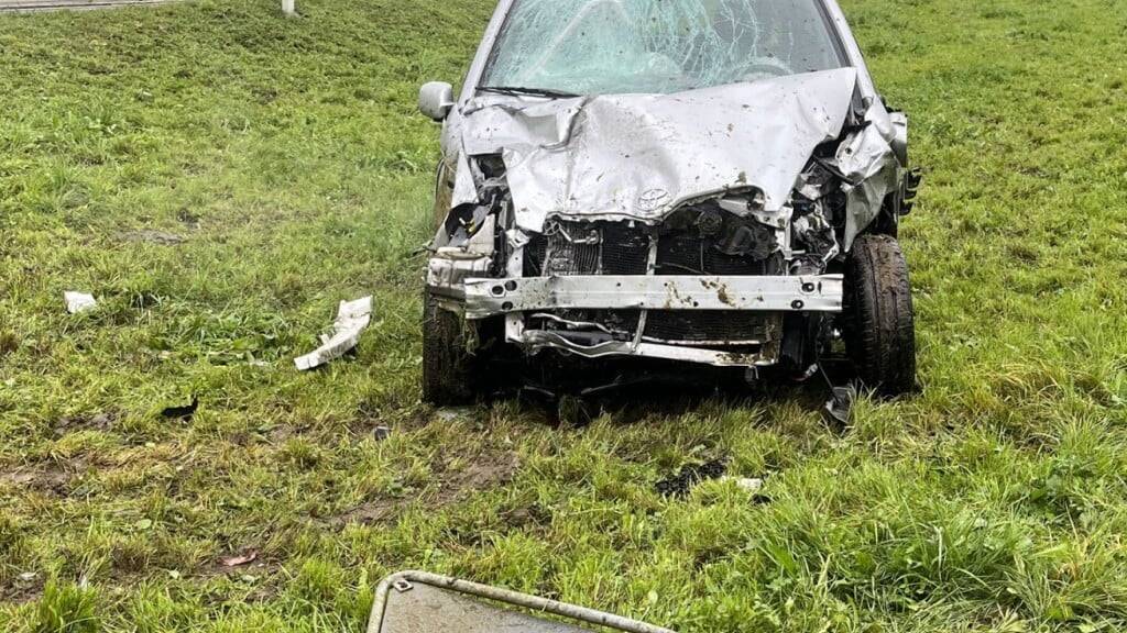 Auto fährt auf Wiese in Schüpfheim drei Kühe an