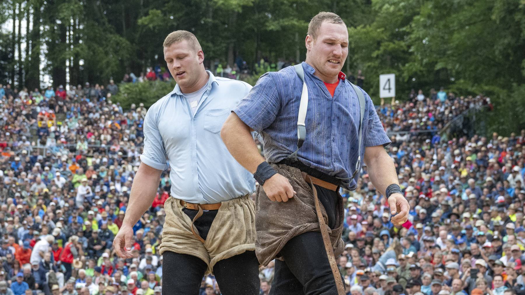 Das Feld des ISV wird von Brünig-Sieger Pirmin Reichmuth (links) und Schwingerkönig Joel Wicki angeführt.