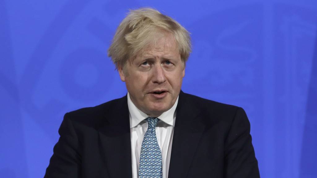 Boris Johnson, Premierminister von Grossbritannien, spricht bei einer Pressekonferenz zur Corona-Pandemie. 