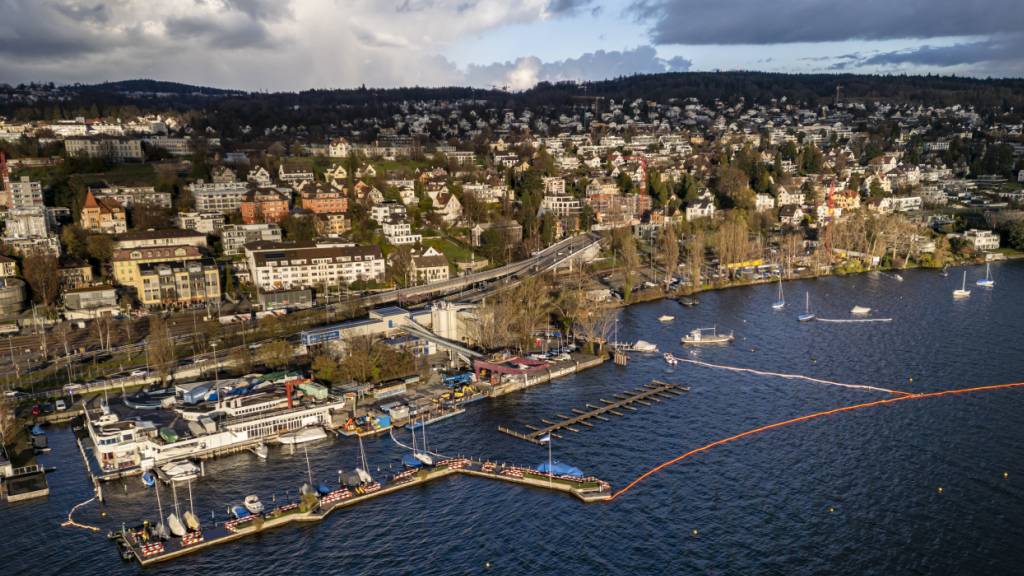 Die unbeschädigten Teile der im März gesunkenen Betonmole beim Hafen Tiefenbrunnen möchte die Stadt Zürich für ein Provisorium verwenden. (Archivbild)