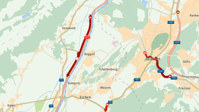 Stau auf A13 hat sich aufgelöst