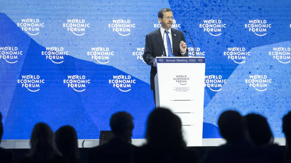 Isaac Herzog, Staatspräsident von Israel, am Weltwirtschaftsforum in Davos. (Archivbild)
