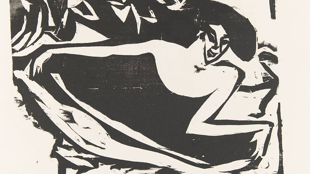 Eine Grafik von Ernst Ludwig Kirchner, die eine Tänzerin zeigt.