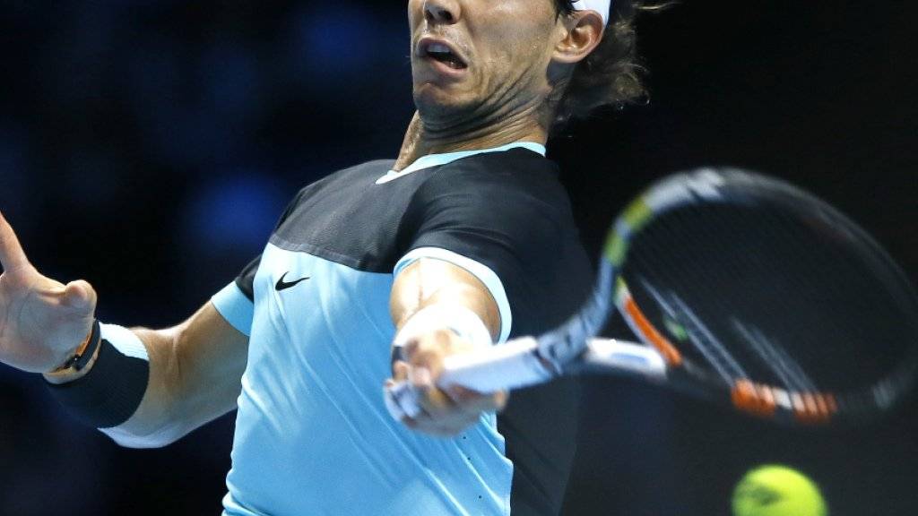 Kraftvoll und überzeugend: Rafael Nadal gewann an den ATP-Finals in London auch sein zweites Spiel gegen Andy Murray