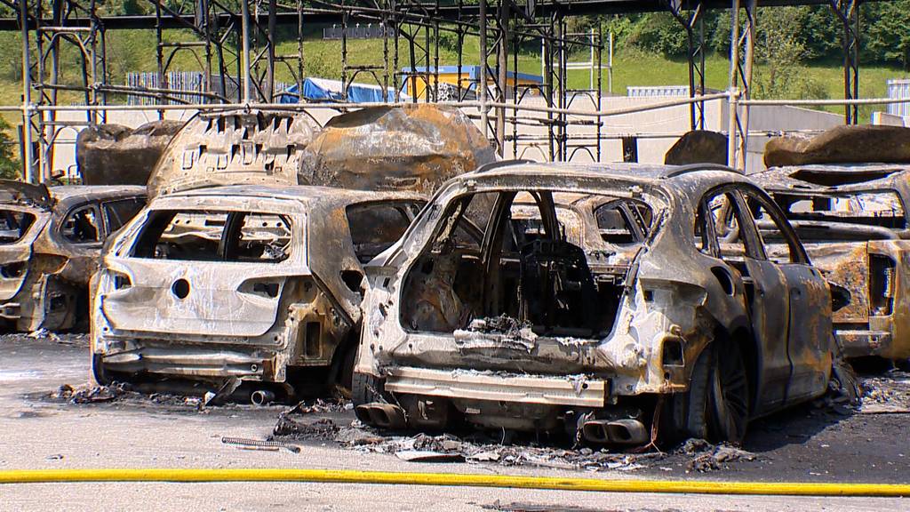 Grossdietwil (LU): Brand in Lagerhalle zerstört 30 Fahrzeuge
