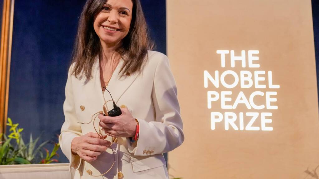 ARCHIV - Friedensnobelpreisträgerin Maria Corina Machado (Archivbild). Foto: Heiko Junge/NTB Scanpix/dpa