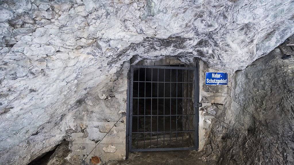 Der Eingang des Höllochs im Muotathal am Montag. Seit Sonntag ist in dem Höhlensystem eine siebenköpfige Touristengruppe mit Führer wegen eines Wassereinbruchs eingeschlossen.