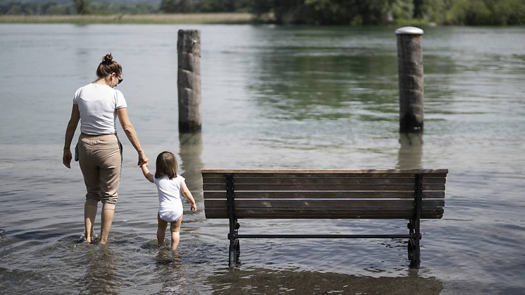 In Berlingen TG schwappte der Untersee bereits am Donnerstag, 6. Juni, über die Ufer. (Archivbild)