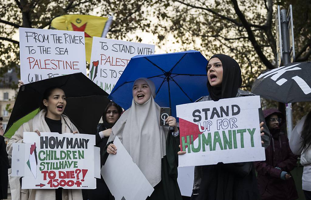 An einer Pro-Palästina-Kundgebung in Zürich wurde der Slogan auch genutzt.