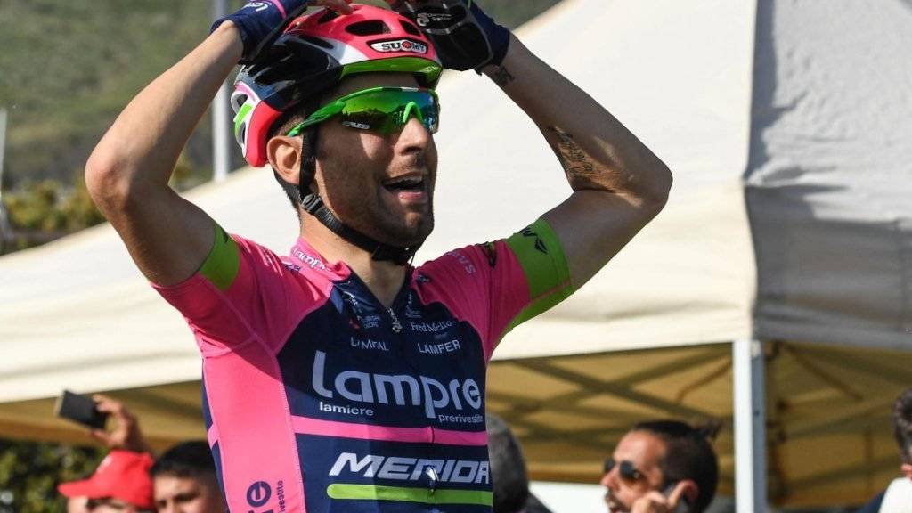 Der Italiener Diego Ulissi jubelte nach der 11. Etappe des Giro d'Italia über den Etappensieg - wie bereits nach dem vierten Teilstück