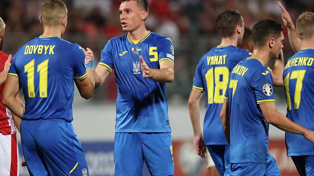 So wie hier im Spiel gegen Malta wollen Ukraines Fussballer auch gegen Bosnien-Herzegowina jubeln