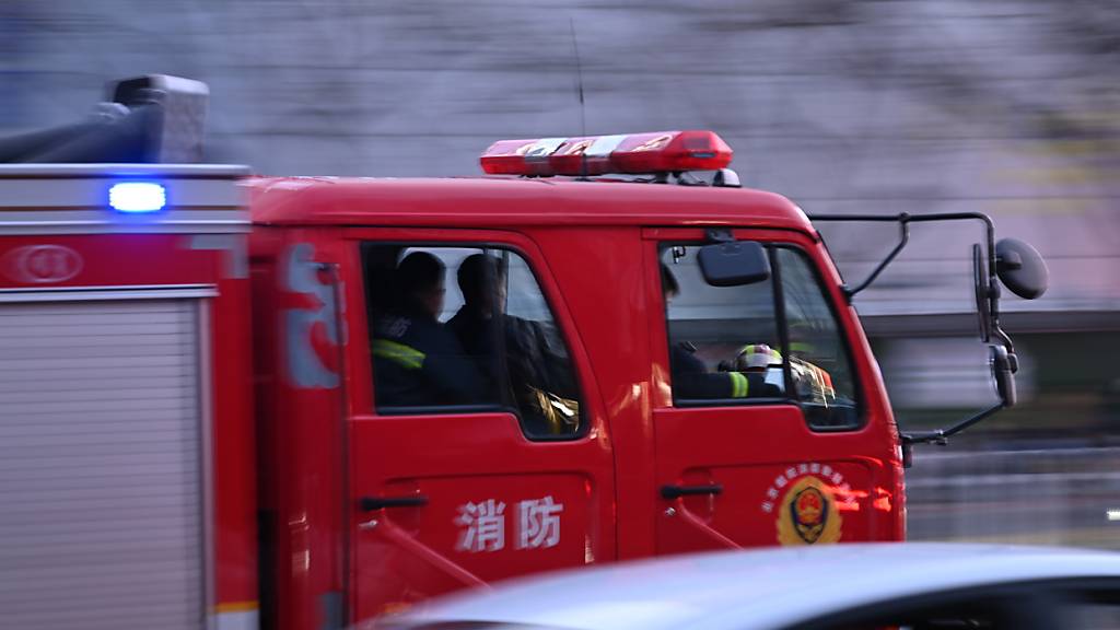 ARCHIV - Ein chinesisches Feuerwehrauto fährt mit Blaulicht auf einer Straße. Foto: Johannes Neudecker/dpa