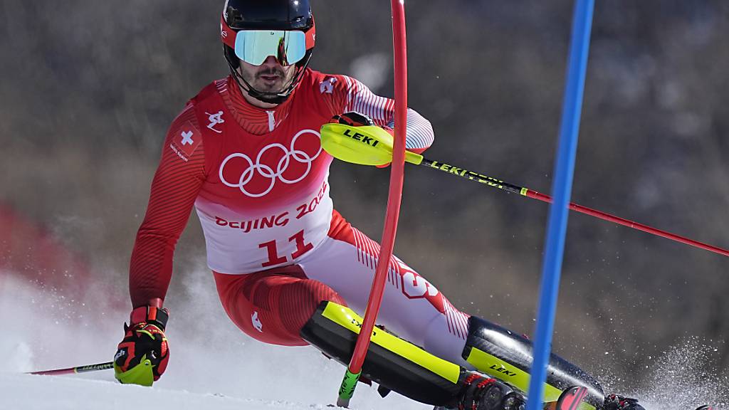 Loïc Meillard zeigte in Yanqing einen starken ersten Slalom-Lauf, auf Leader Johannes Strolz büsste er nur drei Zehntel ein