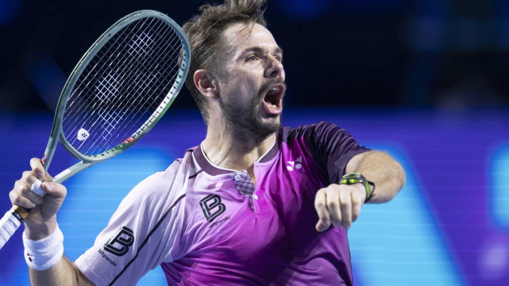 Die Freude von Stan Wawrinka nach dem Sieg