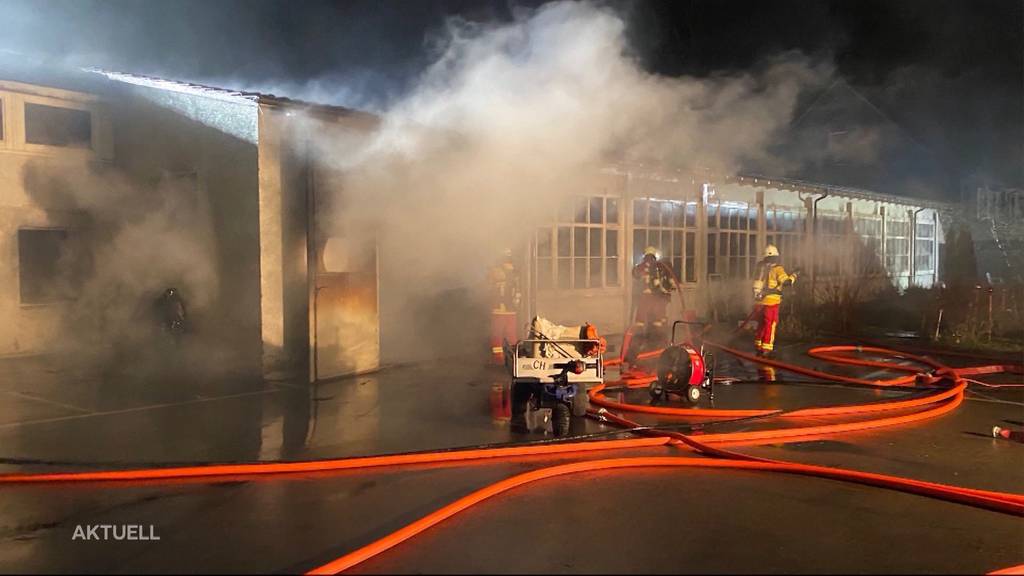 Eingestellte Gegenstände verbrennen bei Lagerhausbrand in Bremgarten