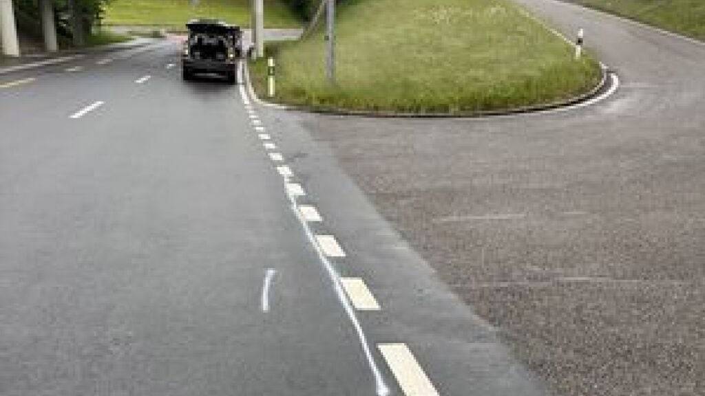 Bei der Zufahrt zu einer Umfahrungsstrasse kollidierte die Frau mit einer Katze.