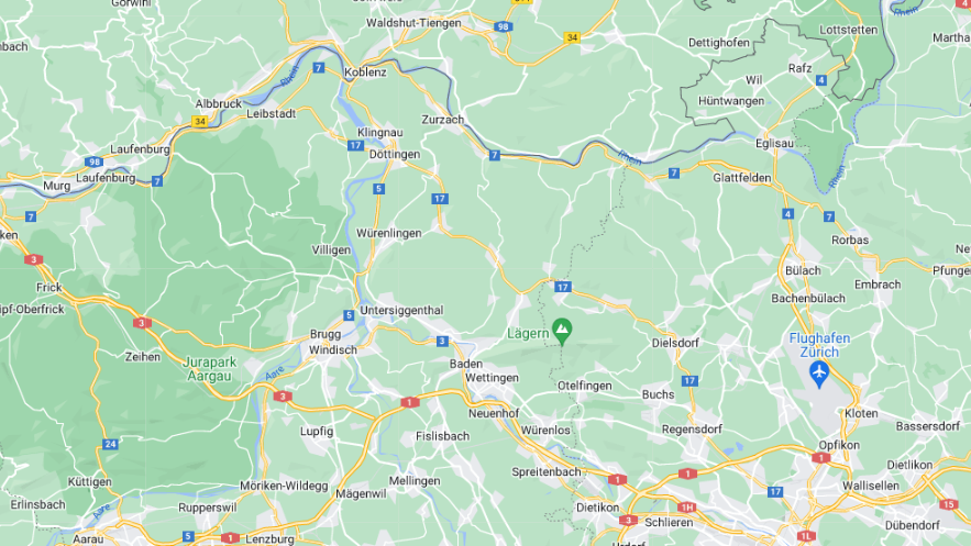 Grobe Karte Kanton Aargau