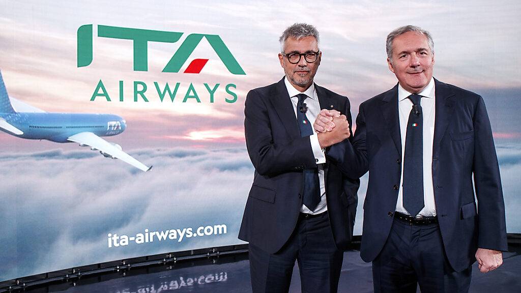 ITA-Präsident Alfredo Altavilla (rechts) - hier mit ITA-CEO Fabio Lazzerini - möchte mit seiner Fluggesellschaft gerne unter dem Dach der Lufthansa-Gruppe fliegen. (Archivbild)