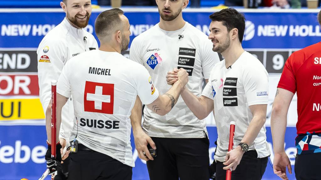 Gute Stimmung im Schweizer Team. Von links: Yannick Schwaller, Sven Michel, Pablo Lachat, Benoît Schwarz