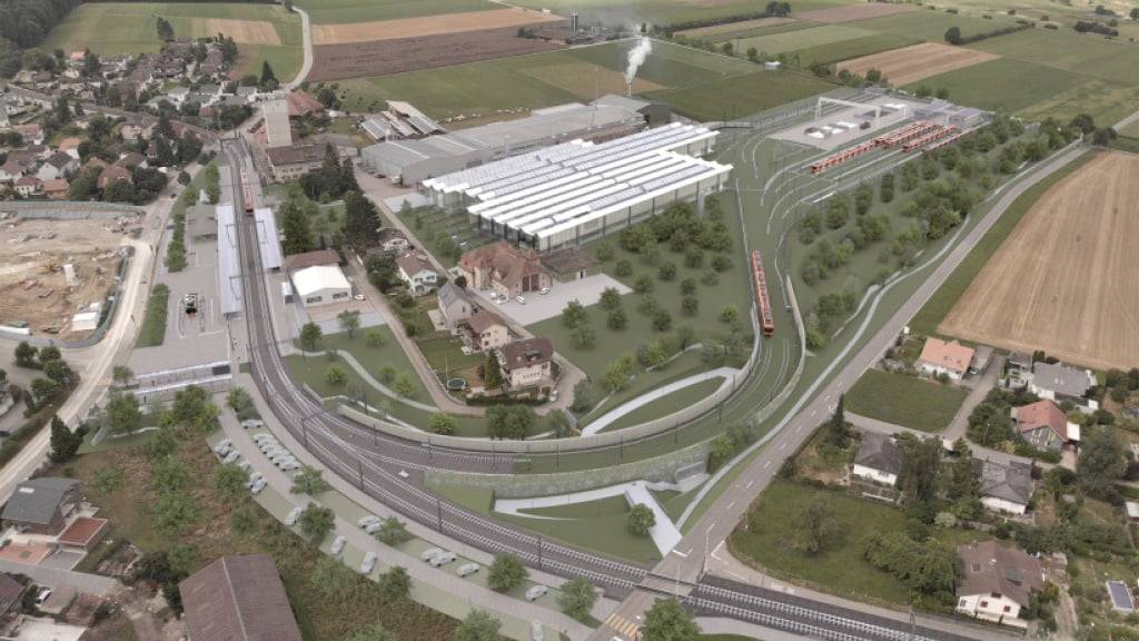 Der RBS will ein neues Depot in Bätterkinden bauen. (Visualisierung)