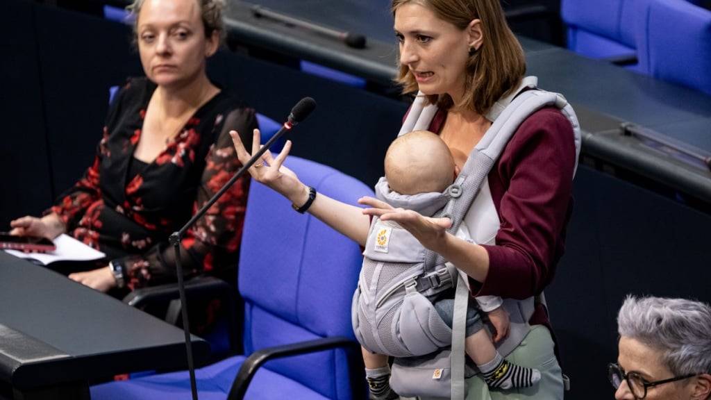 Die deutsche Grünen-Abgeordnete Hanna Steinmüller hatte ihr Kind bereits ins Plenum mitgenommen. (Archivbild)