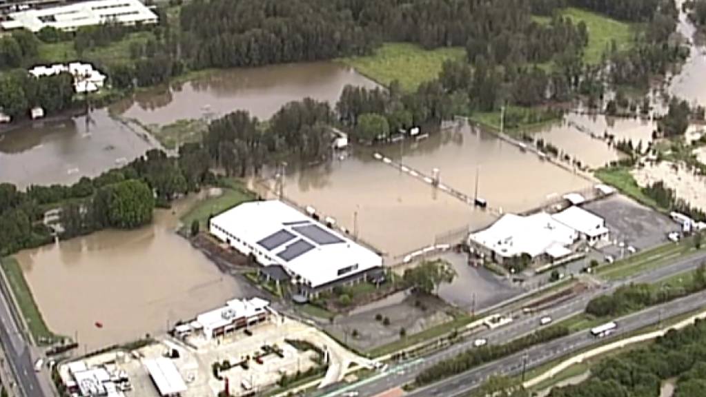 Nach den Bränden die Flut: Überschwemmtes Gebiet an der Goldküste in Australien.
