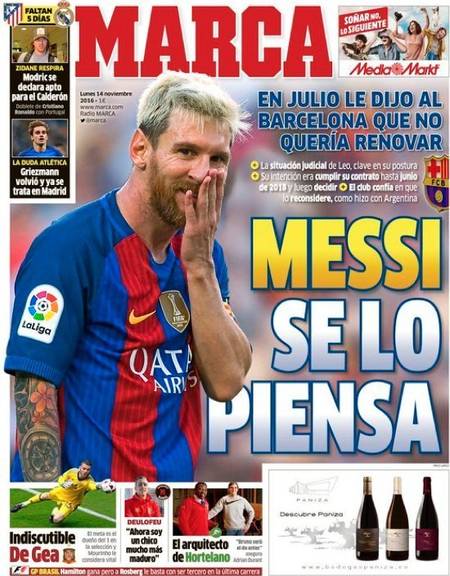 Lionel Messi auf dem Titelblatt der «Marca».