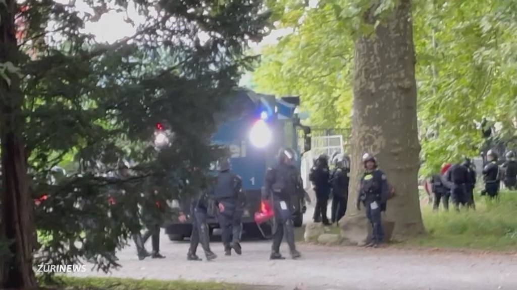 Platzspitz-Besetzung verhindert: Stadtpolizei mit Grossaufgebot vor Ort