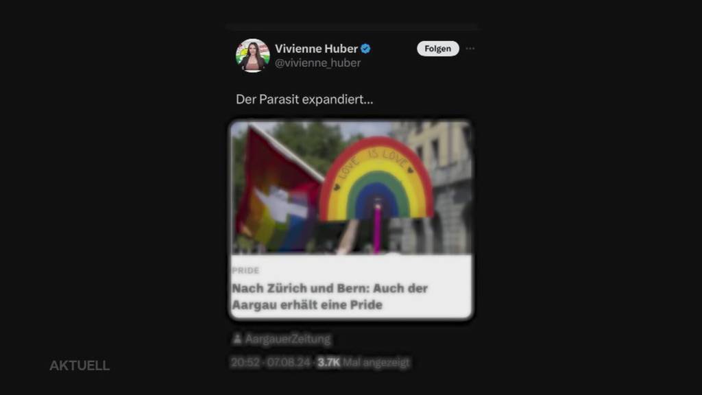 Doppelmoral: Vivienne Huber bezeichnet die erste Pride im Aargau als «Parasit»