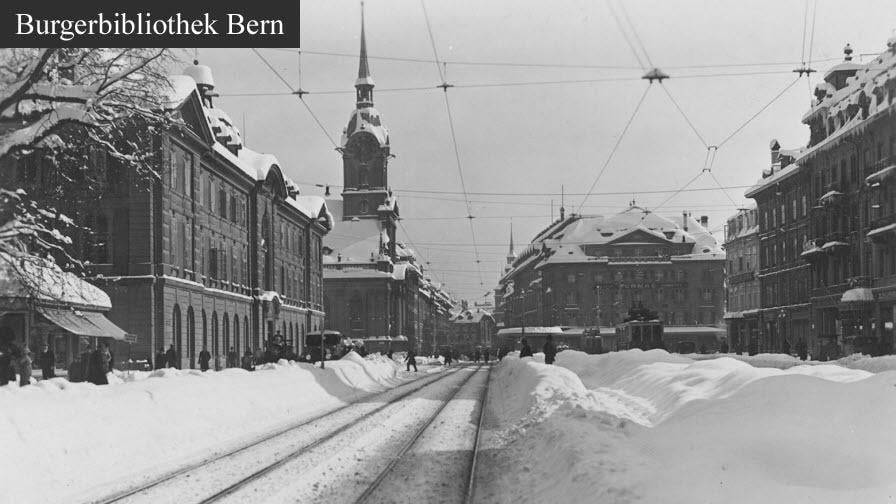 Bern versinkt nach mehreren Tagen Schneefall 1931 im Schnee.