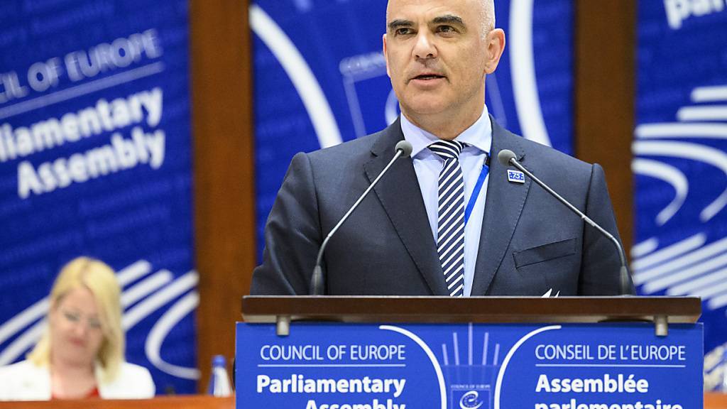 Der neue Generalsekretär des Europarats, Alain Berset, vor der Parlamentarischen Versammlung in Strassburg.