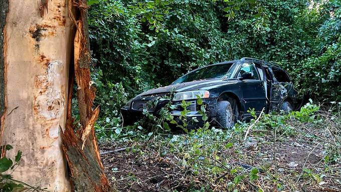Volvofahrer flüchtet auf A1 vor Polizei und knallt in Baum