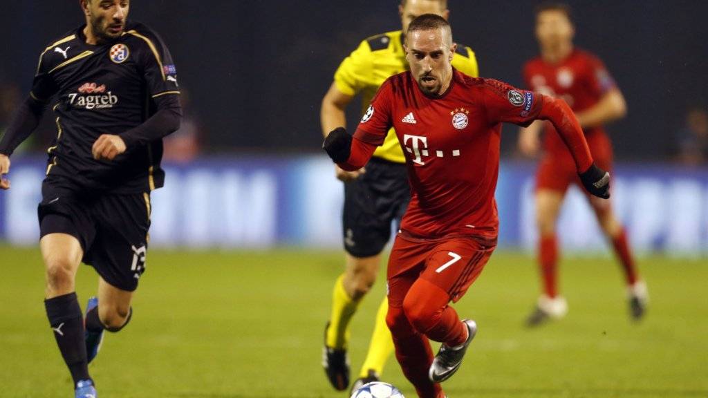 Franck Ribéry musste im Champions-League-Spiel in Zagreb vorzeitig ausgewechselt werden