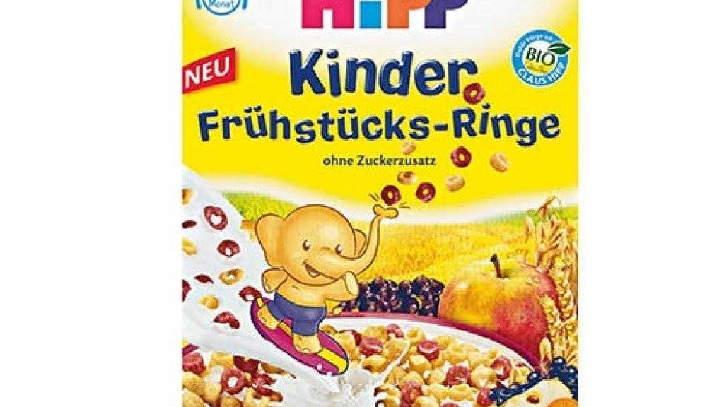 Können Metalldrähte enthalten: Die Kinder Frühstücks-Ringe von HiPP.