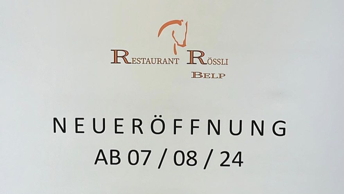 Das Restaurant Rössli in Belp öffnet wieder