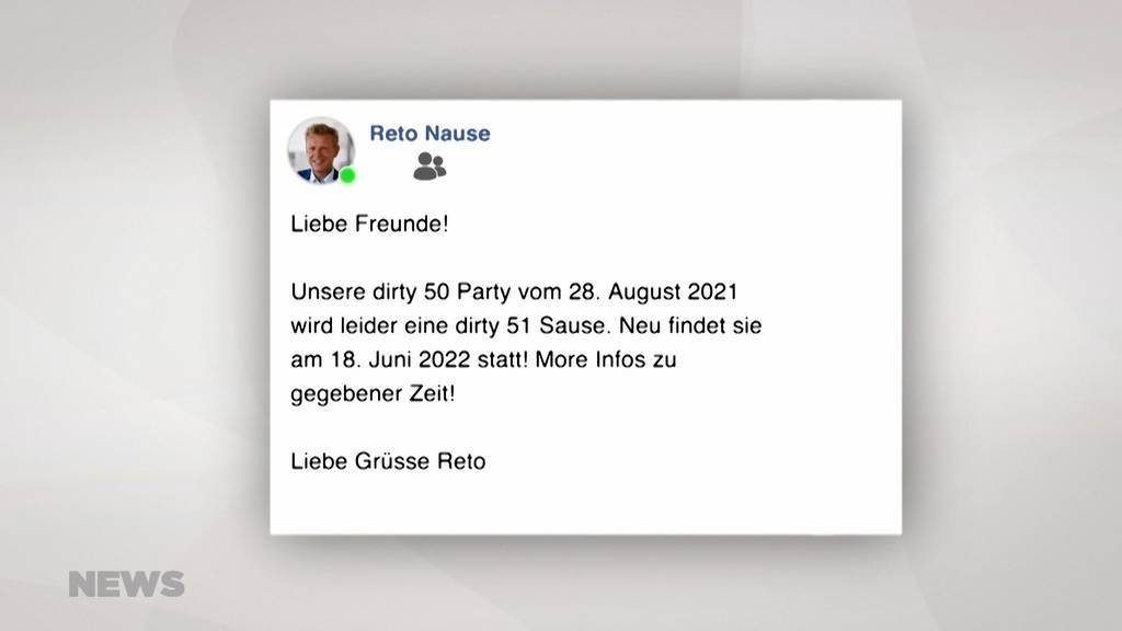 «Dirty 50 Party»-Einladung von Reto Nause landet auf Aufkleber