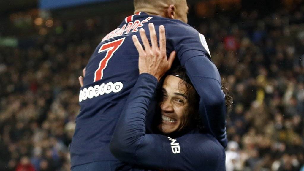 Kylian Mbappé und Edinson Cavani schossen je drei Tore beim höchsten Meisterschafts-Heimsieg des PSG der Geschichte